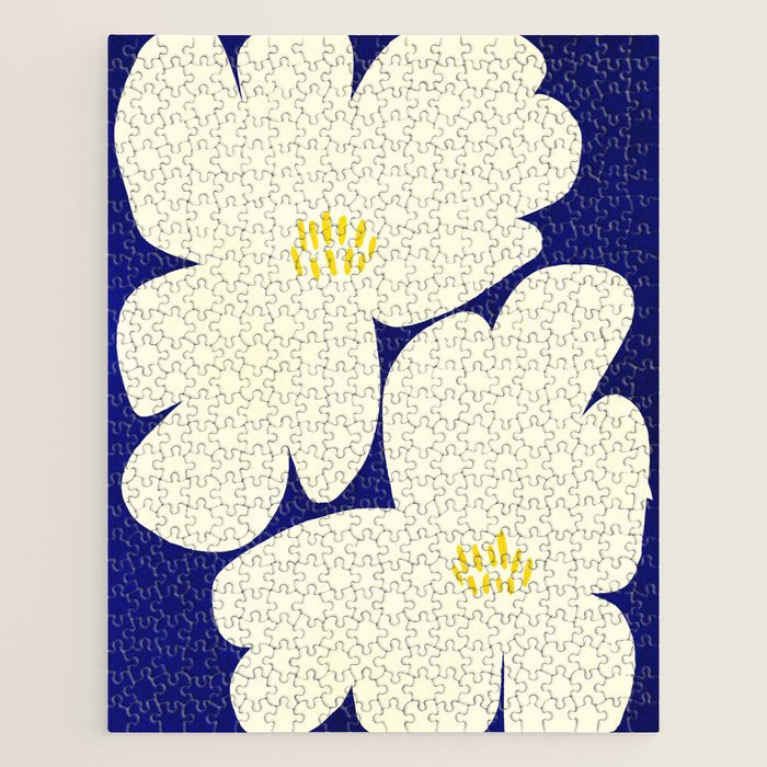 Abstract botanical 52-blue Jigsaw Puzzle Gallery Image 1