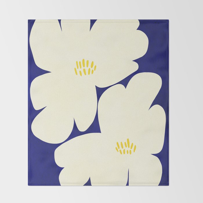 Abstract botanical 52-blue Throw Blanket Gallery Image 2