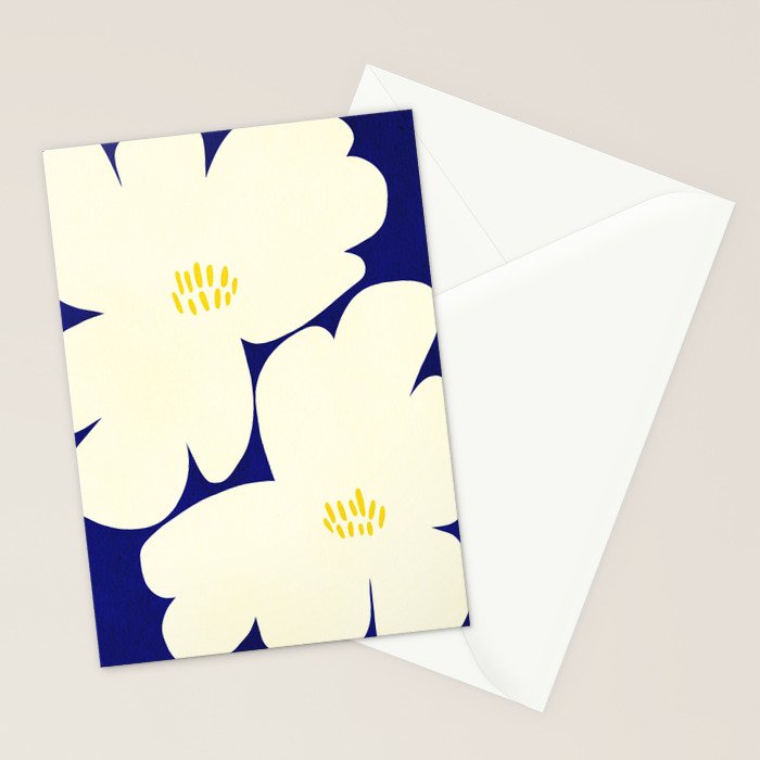 Abstract botanical 52-blue Stationery Card Gallery Image 2