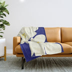 Abstract botanical 52-blue Throw Blanket Gallery Image 1