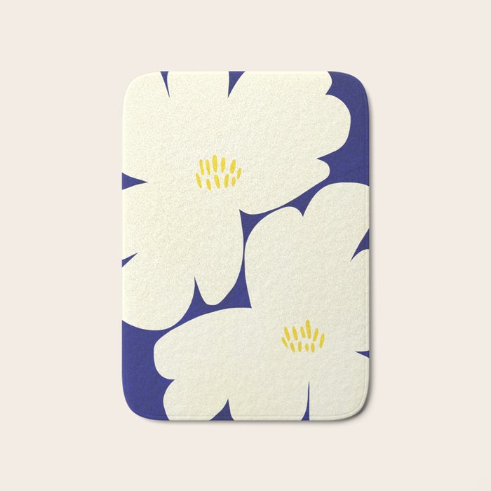 Abstract botanical 52-blue Bath Mat Gallery Image 1