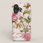 Vintage And Shabby Chic- Pink  Summer Peonies Antique Botanical Flower Garden iPhone Case Gallery Image 1