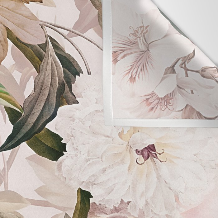 Vintage And Shabby Chic- Pink  Summer Peonies Antique Botanical Flower Garden Wall Tapestry Gallery Image 3