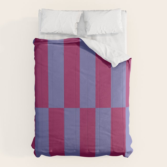 Strippy - Dark Orchid and Peri Comforter Gallery Image 1