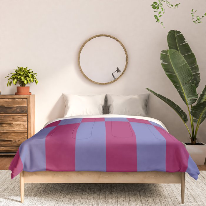 Strippy - Dark Orchid and Peri Comforter Gallery Image 3