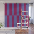 Strippy - Dark Orchid and Peri Wall Mural Gallery Image 1
