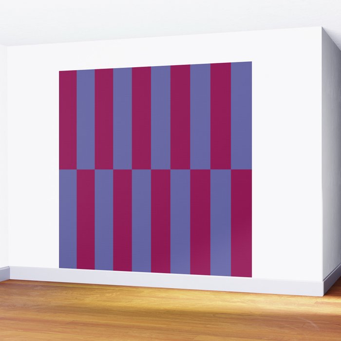 Strippy - Dark Orchid and Peri Wall Mural Gallery Image 2