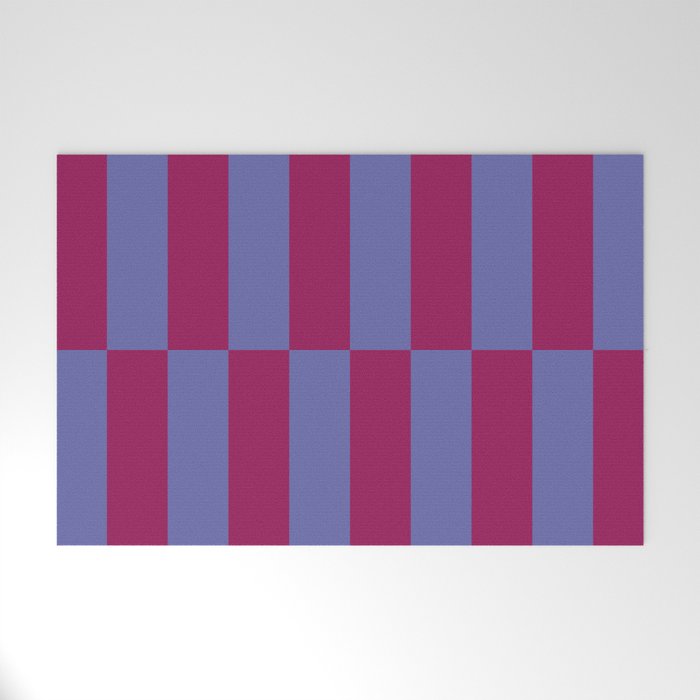 Strippy - Dark Orchid and Peri Welcome Mat Gallery Image 1