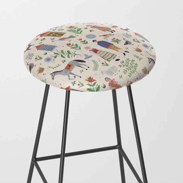Swedish Folk Art Stool Gallery Image 2