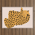 Self grooming cat Outdoor Rug Gallery Image 1