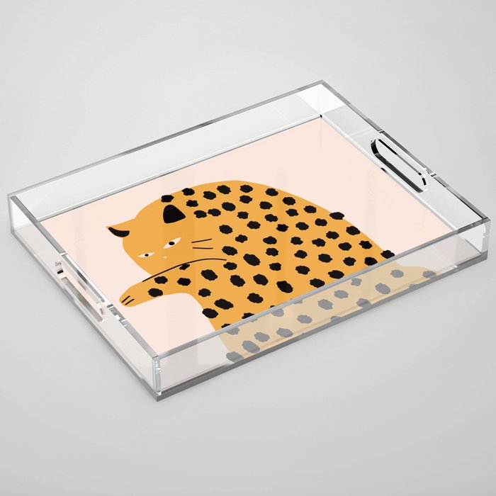 Self grooming cat Acrylic Tray Gallery Image 1