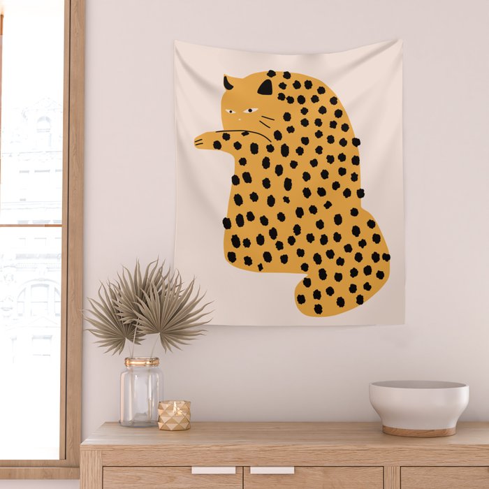 Self grooming cat Wall Tapestry Gallery Image 2