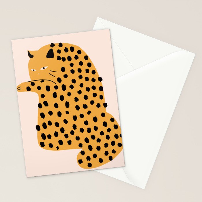 Self grooming cat Stationery Card Gallery Image 2