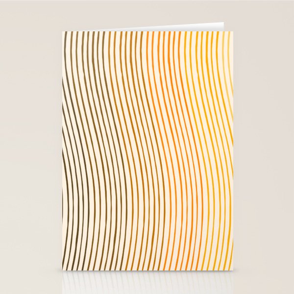Organic Fine Lines Wavy Gradient Minimal Ink Stripe Pattern Brown Orange Yellow Stationery Card Gallery Image 2