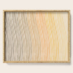 Organic Fine Lines Wavy Gradient Minimal Ink Stripe Pattern Brown Orange Yellow Serving Tray Gallery Image 1