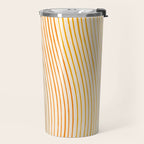 Organic Fine Lines Wavy Gradient Minimal Ink Stripe Pattern Brown Orange Yellow Travel Mug Gallery Image 2
