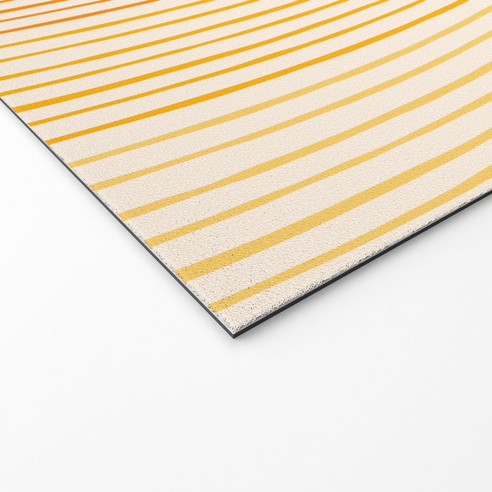 Organic Fine Lines Wavy Gradient Minimal Ink Stripe Pattern Brown Orange Yellow Welcome Mat Gallery Image 2