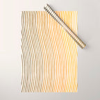 Organic Fine Lines Wavy Gradient Minimal Ink Stripe Pattern Brown Orange Yellow Wrapping Paper Gallery Image 1