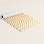 Organic Fine Lines Wavy Gradient Minimal Ink Stripe Pattern Brown Orange Yellow Yoga Mat Gallery Image 2