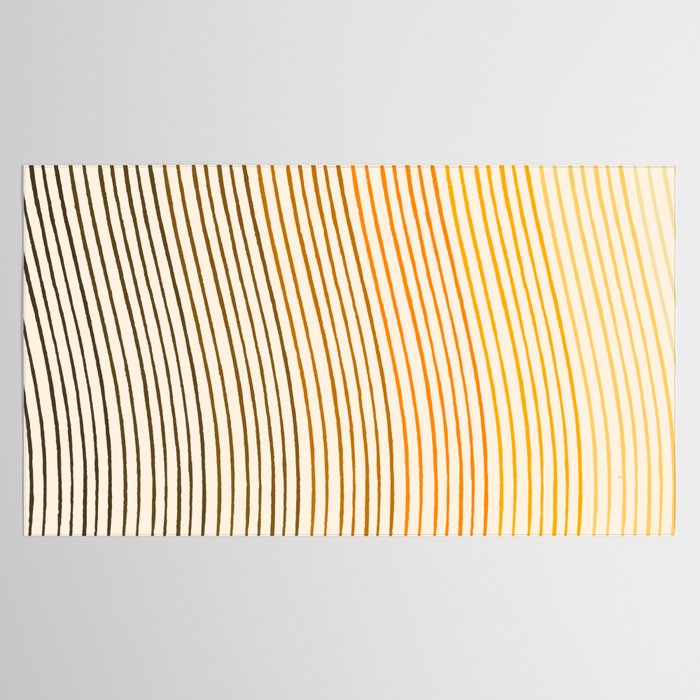 Organic Fine Lines Wavy Gradient Minimal Ink Stripe Pattern Brown Orange Yellow Tablecloth Gallery Image 2