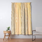 Organic Fine Lines Wavy Gradient Minimal Ink Stripe Pattern Brown Orange Yellow Window Curtain Gallery Image 5