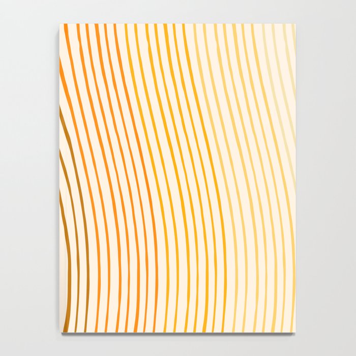 Organic Fine Lines Wavy Gradient Minimal Ink Stripe Pattern Brown Orange Yellow Notebook Gallery Image 4