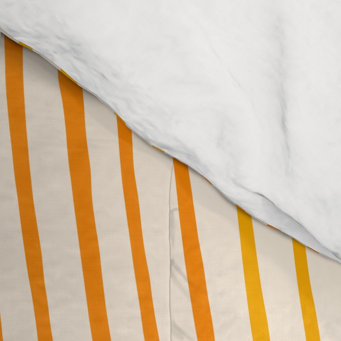 Organic Fine Lines Wavy Gradient Minimal Ink Stripe Pattern Brown Orange Yellow Comforter Gallery Image 4