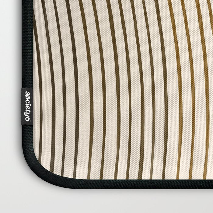 Organic Fine Lines Wavy Gradient Minimal Ink Stripe Pattern Brown Orange Yellow Laptop Sleeve Gallery Image 3