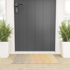 Organic Fine Lines Wavy Gradient Minimal Ink Stripe Pattern Brown Orange Yellow Welcome Mat Gallery Image 3