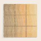 Organic Fine Lines Wavy Gradient Minimal Ink Stripe Pattern Brown Orange Yellow Wood Wall Art Gallery Image 1