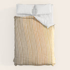 Organic Fine Lines Wavy Gradient Minimal Ink Stripe Pattern Brown Orange Yellow Comforter Gallery Image 6
