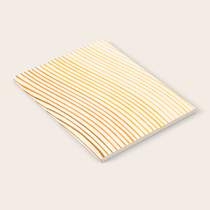 Organic Fine Lines Wavy Gradient Minimal Ink Stripe Pattern Brown Orange Yellow Notebook Gallery Image 1