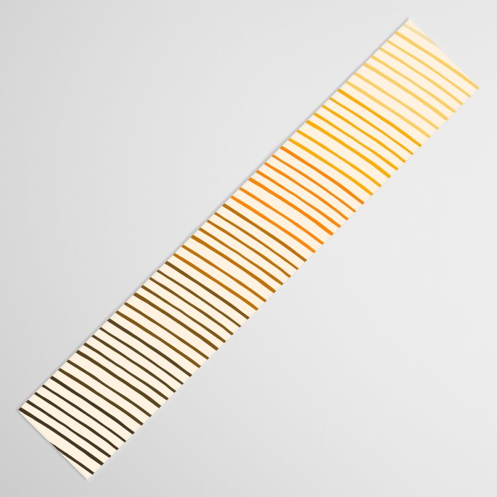 Organic Fine Lines Wavy Gradient Minimal Ink Stripe Pattern Brown Orange Yellow Table Runner Gallery Image 3
