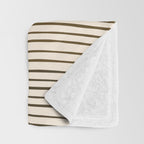 Organic Fine Lines Wavy Gradient Minimal Ink Stripe Pattern Brown Orange Yellow Throw Blanket Gallery Image 3