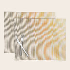 Organic Fine Lines Wavy Gradient Minimal Ink Stripe Pattern Brown Orange Yellow Placemat Gallery Image 1