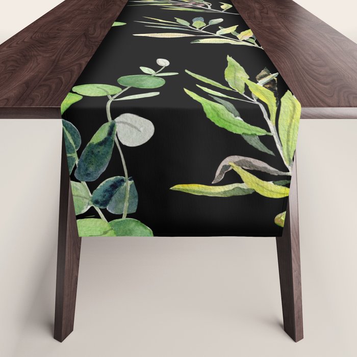 Eucalyptus and Olive Pattern  Table Runner Gallery Image 1