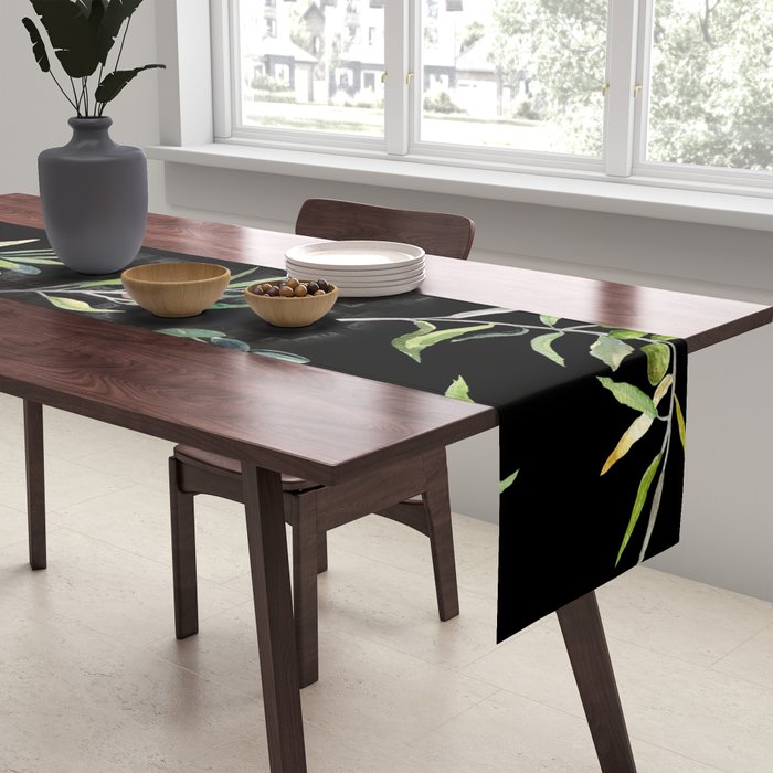 Eucalyptus and Olive Pattern  Table Runner Gallery Image 2