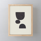 Black & White Minimalist Abstract Shapes Patterns Black Ink Painting Mini Art Print Gallery Image 1