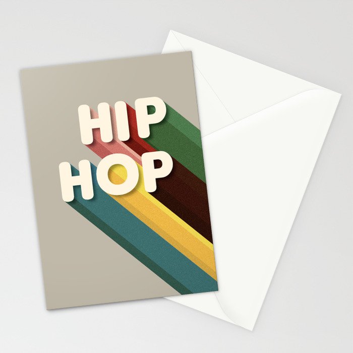 HIP HOP - retro typography Stationery Card Gallery Image 2