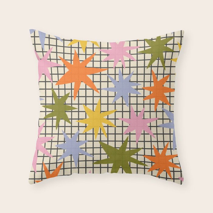 Playful Stars #1 Throw Pillow Gallery Image 1