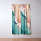 Pastel Coastline - Aerial View of Turquoise Sea and Blush Sand Window Curtain Gallery Image 3