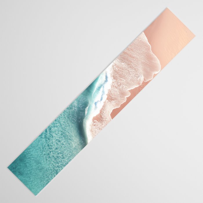 Pastel Coastline - Aerial View of Turquoise Sea and Blush Sand Table Runner Gallery Image 3