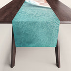 Pastel Coastline - Aerial View of Turquoise Sea and Blush Sand Table Runner Gallery Image 1