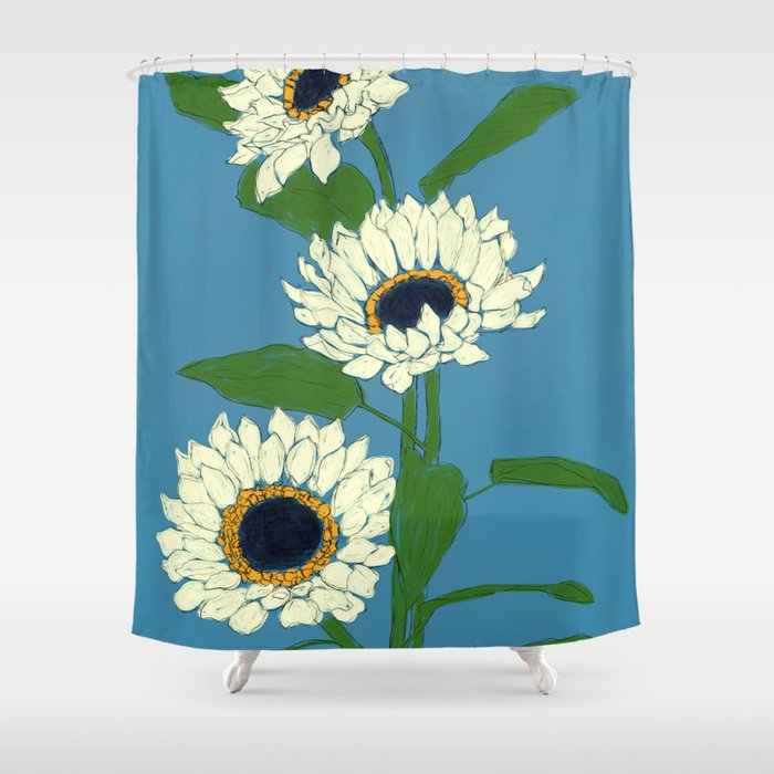 Sunflower Blue Sami Shower Curtain Gallery Image 1