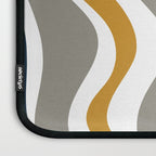 Liquid Swirl Abstract Pattern in Mustard, Navy, Gray, and White Laptop Sleeve Gallery Image 3