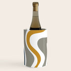 Liquid Swirl Abstract Pattern in Mustard, Navy, Gray, and White Wine Chiller Gallery Image 2