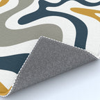 Liquid Swirl Abstract Pattern in Mustard, Navy, Gray, and White Rug Gallery Image 4
