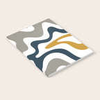 Liquid Swirl Abstract Pattern in Mustard, Navy, Gray, and White Notebook Gallery Image 2