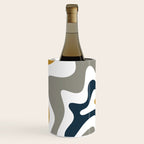 Liquid Swirl Abstract Pattern in Mustard, Navy, Gray, and White Wine Chiller Gallery Image 1