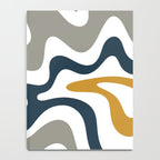 Liquid Swirl Abstract Pattern in Mustard, Navy, Gray, and White Notebook Gallery Image 4